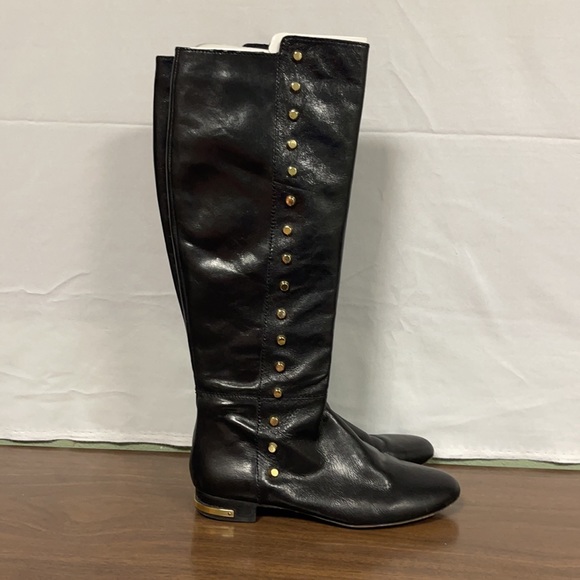 Michael Kors Ailee Black Leather Knee High Boots - Picture 5 of 7